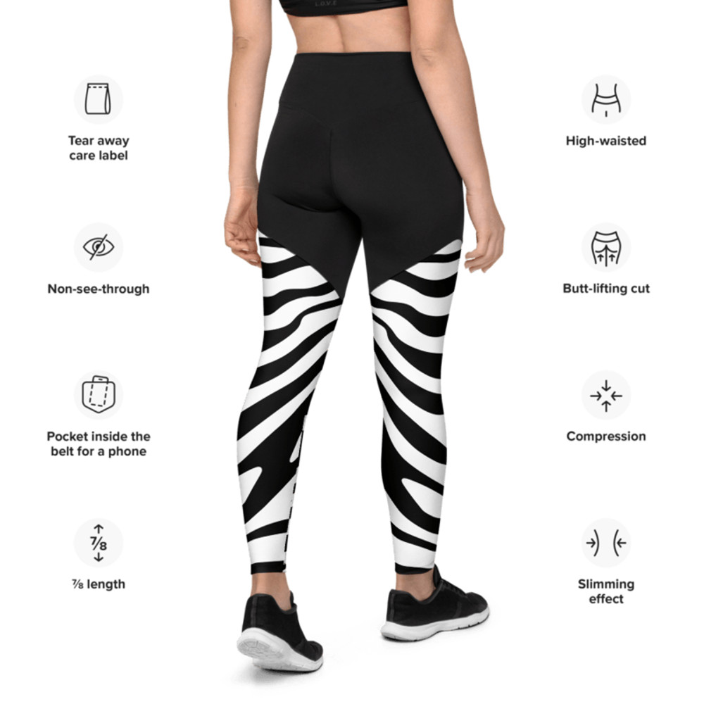 Zebra Skin Seamless Pattern Sports Leggings 0