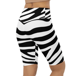 zebra skin seamless pattern biker shorts