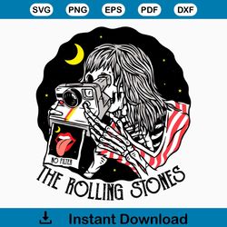 Rock n Roll 'No Filter' Skeleton  The Stones PNG, The Stones PNG, RollingStone, Sublimation Print, RollingStones