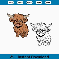 Baby Highland Cow PNG Tshirt Sublimation Design, Baby cow Png, sublimation design, highland cow png, Highland cow png,