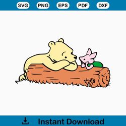 Pooh and piglet SVG, easy cut file for Cricut, layered by colour