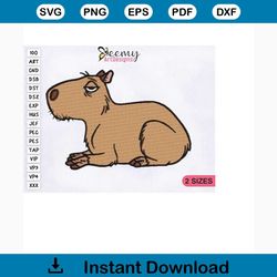Capybara Madrigal Machine Embroidery Design, Capybara Embroidery Design, 2 Sizes Embroidery Designs, Encanto Capybara