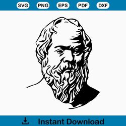 Socrates SVG PNG JPG Clipart Digital Cut File Download for Cricut Silhouette Sublimation Printable Art  Personal Use On