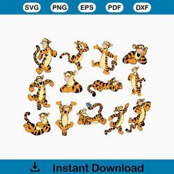 tigger svg bundle, tigger svg, tigger cut file, tigger face svg, layered tigger svg, tigger cutting file, winnie the poo