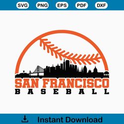 San Francisco Baseball Svg, City Skyline Silhouette Svg, Bundle From 2 layered Svg, Dxf Files for Cricut and Silhouette.