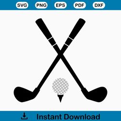 Golf SVG, Golf Clubs SVG, Golf Ball SVG, Digital Download, Cut File, Sublimation, Clip Art (includes 2 svg/png/dxf file