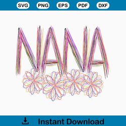 mother's day sublimation, nana png, mother's day png, blessed nana png, mother's day printable, colorful nana png