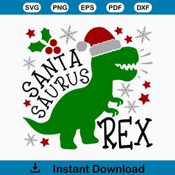 Santasaurus Rex, Funny Boys Christmas svg, Funny Girls Christmas svg, Kids Christmas Shirt svg, Christmas Dinosaur svg,