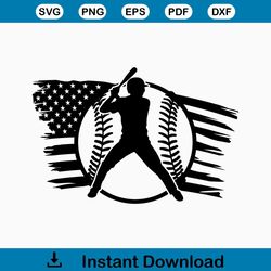 US Baseball Svg | Sports Svg | Baseball Svg | Baseball Player Svg | US Baseball Player Silhouette | Baseball Clipart | U