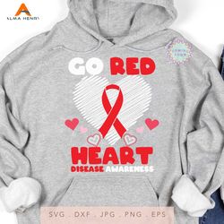 Retro Go Red Heart Disease Awareness SVG