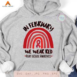 in february we wear red ribbon svg