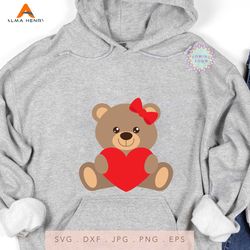 INSTANT Download. Cute Valentine bear girl svg cut file. Commercial license is included. Vbg_4.