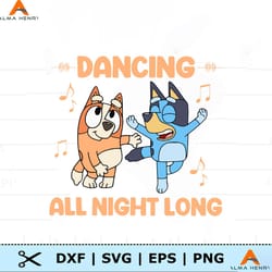 bluey bingo dancing all night long svg