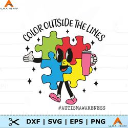 Color Outside The Lights Autism Awareness SVG