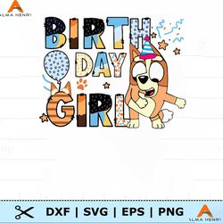 Retro Birthday Girl Party Bluey Bingo PNG