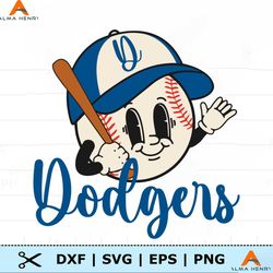 Los Angeles Dodgers Baseball Face SVG
