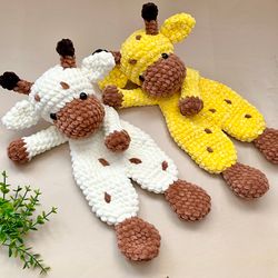 Crochet giraffe lovey pattern Amigurumi giraffe pdf pattern Crochet snuggler pattern Plush baby blanket pattern