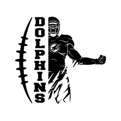 Dolphins Football Player Svg Digital Download