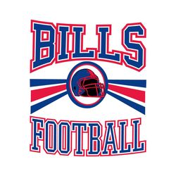 Retro Bills Football Helmet Svg Digital Download