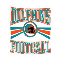 Retro Dolphins Football Helmet Svg Digital Download