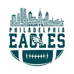Philadelphia Eagles Skyline Football Names Svg