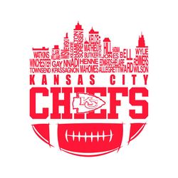 Kansas City Chiefs Skyline Football Names Svg
