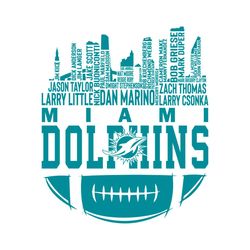 Miami Dolphins Skyline Football Names Svg