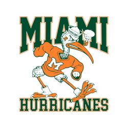 Vintage 90s University Of Miami Hurricanes Svg Digital Download