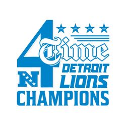 4 Time Detroit Lions Champions Svg Digital Download