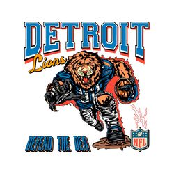 Detroit Lions Football Defend The Den Svg