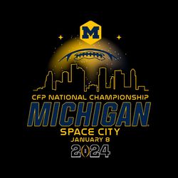 College Football Playoff 2024 National Championship Michigan Space City Svg