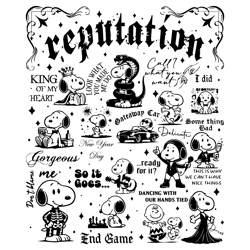 taylor swift reputation snoopy svg digital download files