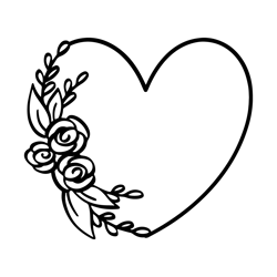 rose heart svg digital download files