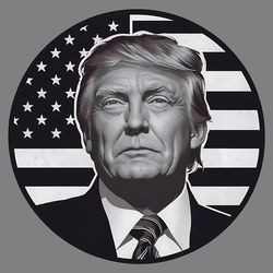 president trump with flag background png