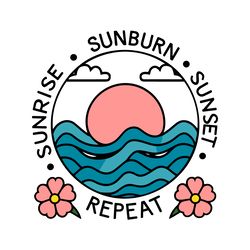 retro summer sunrise sunburn sunset svg digital download files