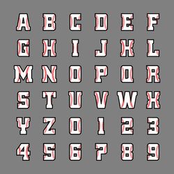 baseball font with stitches digital download files