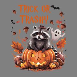 trick or trashy raccoon meme halloween png