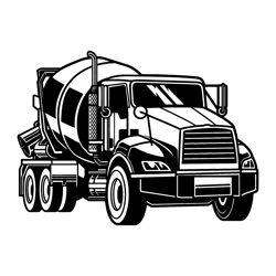 concrete mixer truck svg digital download files