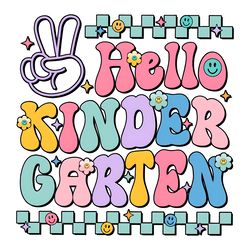 checkered hello kindergarten first day of school png