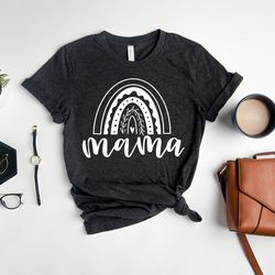 Rainbow Mama Shirt, Mothers Day Gift, Gift idea For New Mom, Rainbow Graphic T-shirt, Baby Shower Tee