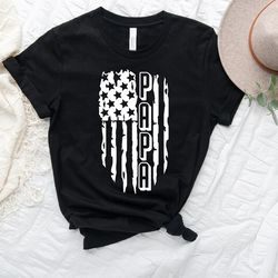 American Dad shirt, Papa American Flag Shirt, Fathers Day Shirt, Daddy Tee, Father's Day Gift