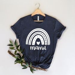 Mama Rainbow Shirt, Cute Mom Shirt, Mother's Day Shirt, Baby Announcement Shirt, Boho Rainbow Shirt for Mother