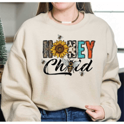 honey sweatshirt and hoodie, honey child shirt, honey bee sweater, vintage style mom shirt, boho hippie, mother's day g