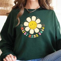 retro flower sweatshirt and hoodie for mom, wifey mama boss shirt, working mom sweater, mama sweatshirt, mothers day gif