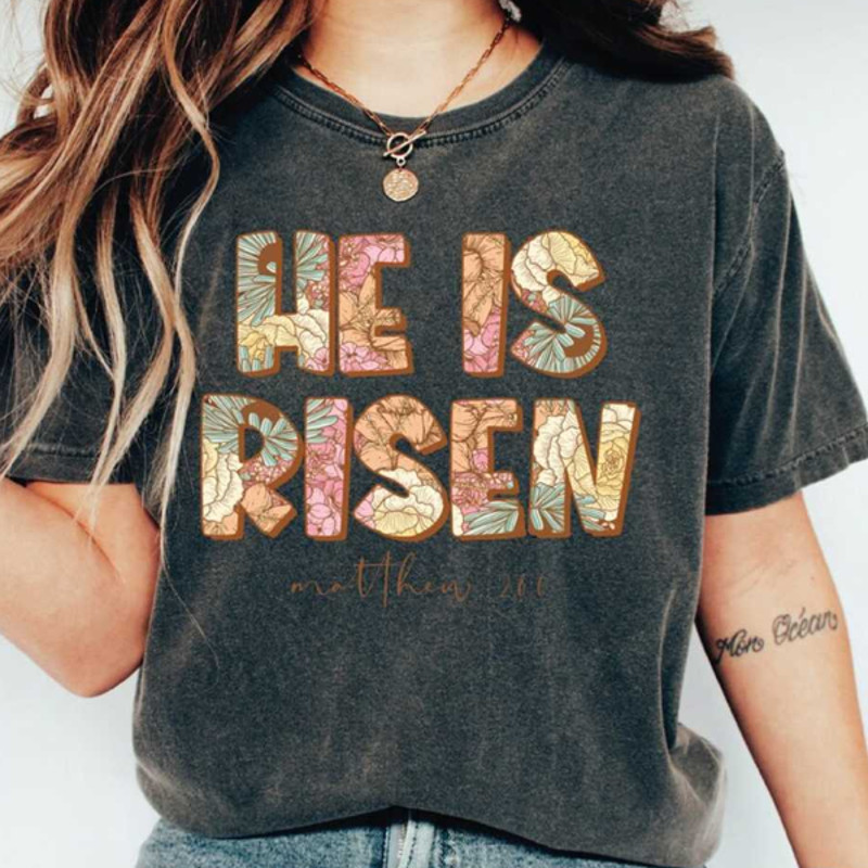 MR2810202310541christiantshirtsheisrisenshirteasterchristianshirtimage1jpg