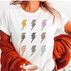 retro lightning bolt shirt, lightning bolt grid tshirt, womens gifts, leopard zebra cheetah, gift for wife, gifts for wo