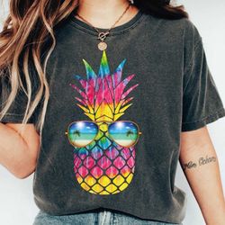 funny pineapple shirt, pineapple with sunglasses shirt, colorful pineapple shirt for man women, ls383