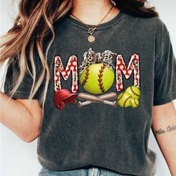 mom baseball shirt, leopard baseball mom tshirt, baseball shirt for moms, sports mom shirt, ls432