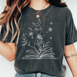 wildflowers book shirt, cute bookworm shirt, book lovers t-shirt, retro reader gifts, bibliophile shirt, book merch tee,