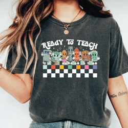 ready to teach shirt, checkered teacher shirt, retro teacher shirt, back to school shirt, funny teacher shirt, cool scho